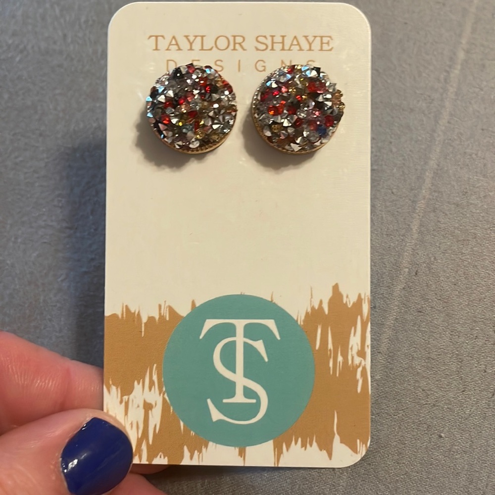 Multicolored Glitter Studs